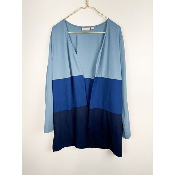 Belle by Kim Gravel Women's Sz L Colorblock  Knit Duster Cardigan - Picture 1 of 6